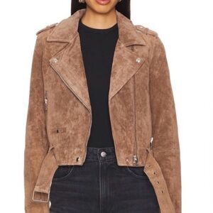 Blank NYC Brown Suede Leather Jacket. Size Medium, Revolve.